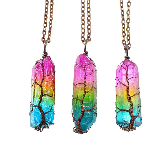 Stone Crystal Pillar Tree Of Life Pendant 4.8 ⭐⭐⭐⭐✰ out of 5 stars (465)