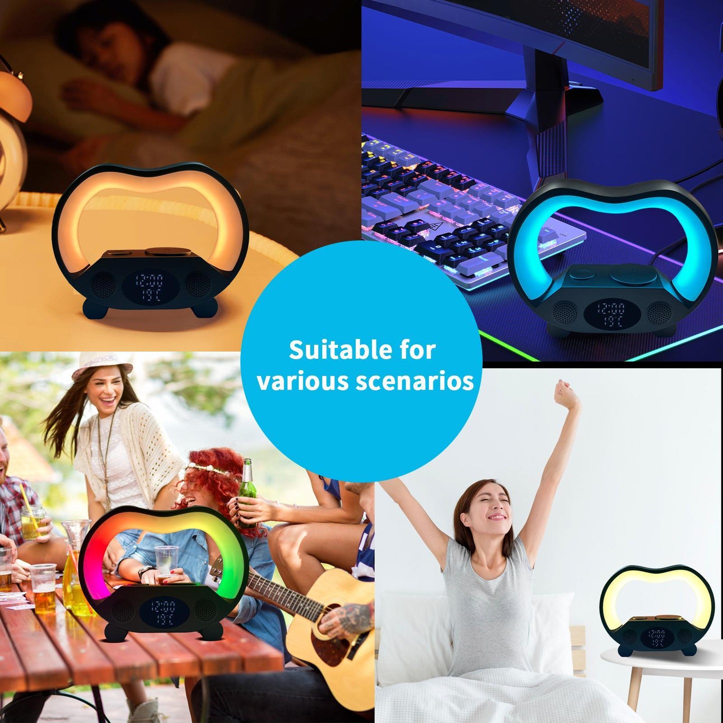 6 In 1 Wireless Charging Night Light Wireless Speaker 4.5 ⭐⭐⭐⭐✰ out of 5 stars (534)
